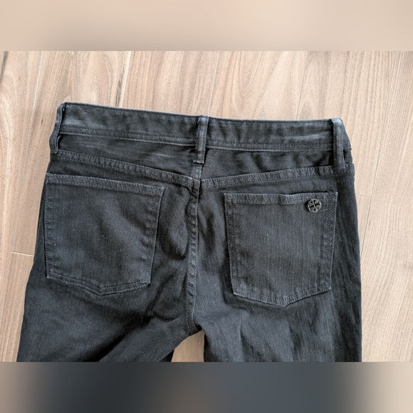 Tory Burch Black Classic Bootcut Black Denim Jeans Low Rise (Size 27 / 4) - Picture 6 of 9